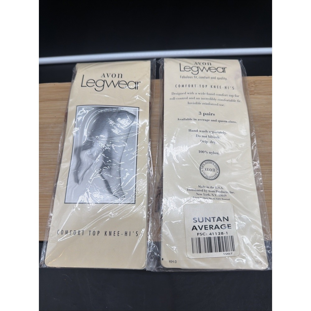 VTG Avon Legwear Comfort Top Knee-high Stockings 6 Pr Suntan Average 100% Nylon